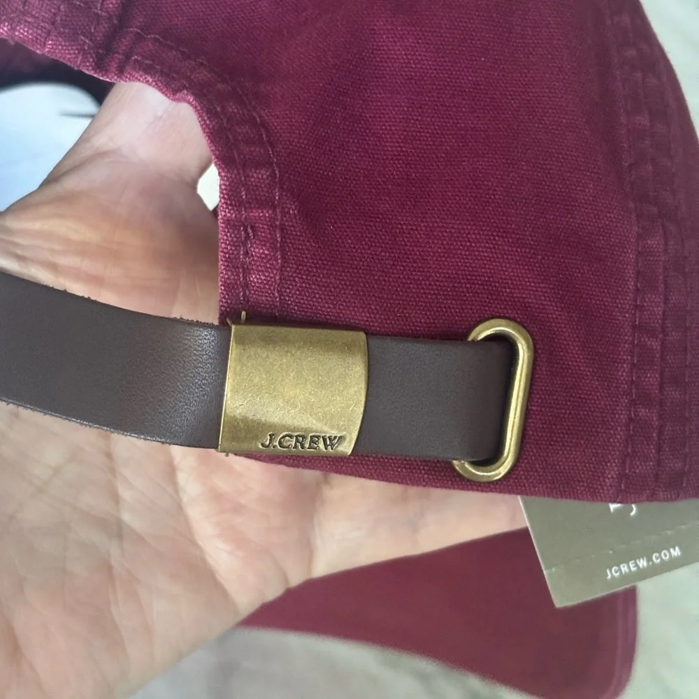 NWT JCREW Men’s or unisex Burgundy Cotton Baseball Cap one size fits most